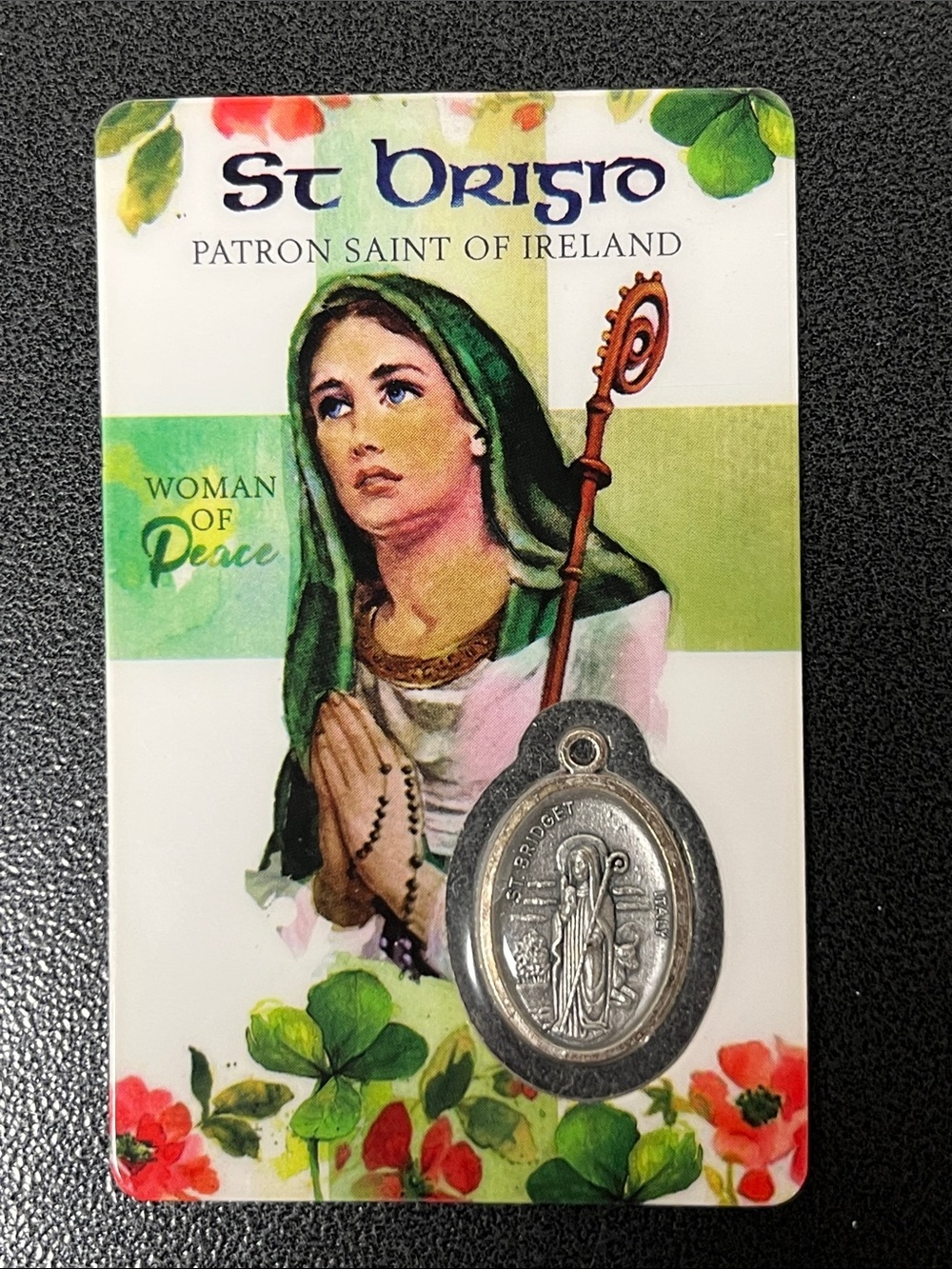 St. Brigid Religious Medal Pendant in Silver - Women Jewelry